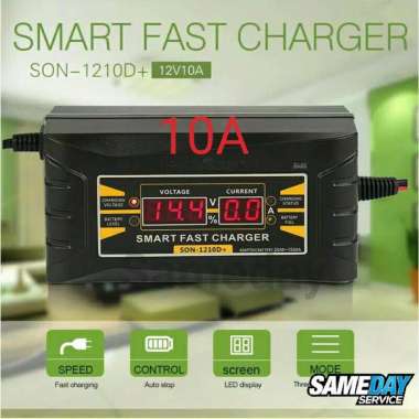 Charger Accu/Aki Suoer SON1210D 12Volt 10A Smart Fast Charger 20-150Ah