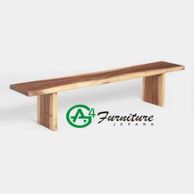 Bench Suar Wood/Bangku Kayu Trembesi Kaki Kayu Warna Natural