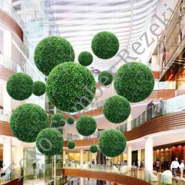 Daun Tanaman Plastik Bonsai 45cm Grass Ball Hijau Bola Rumput Besar 45