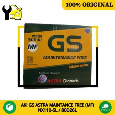 Aki Mobil GS ASTRA MF NX110-5L / 80D26L Aki Kering 70Ah 12V Gojek Grab