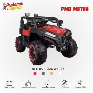 MOBIL AKI ANAK REMOTE CONTROL UTX M8788 2 GEARBOX AKI 12 VOLT Merah