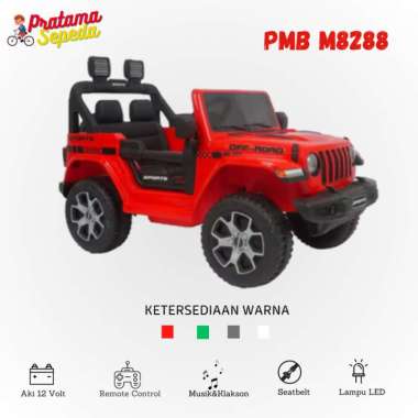MOBIL AKI ANAK REMOTE CONTROL UTX M8788 2 GEARBOX AKI 12 VOLT M8288 Merah