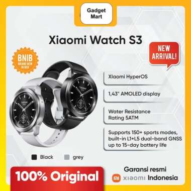Xiaomi Watch S3 Smartwatch AMOLED 1.43" Sport GPS 5ATM Bluetooth Call Silver