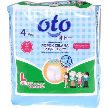 Promo Harga OTO Adult Diapers Pants L4 4 pcs - Blibli