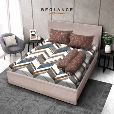 [PREMIUM] BEGLANCE Microsuede Sprei 200x200 Tinggi 30cm Seprai Super King Minimalis - Varian Motif S