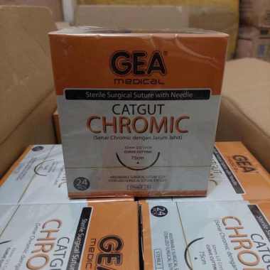 Catgut Chromic 2/0 Gea Plus Jarum 24 Pcs/Chromic Gea 2/0