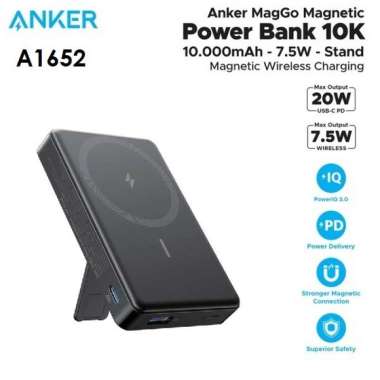 ANKER A1652 - MagGo Power Bank 10000mAh 7.5W with Kickstand Black