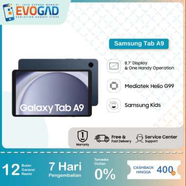Samsung Galaxy Tab A9 4/64GB, Android 13, One UI 5.1 | Garansi Resmi A9+ 8/128