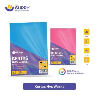 Kertas HVS Warna Guppy A4 isi 20 Lembar Saffron
