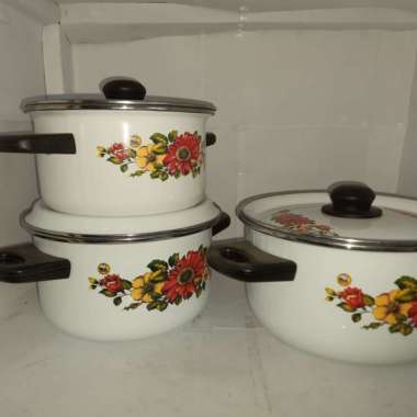 Dutch Oven Panda Panci Kembang 22 cm Enamel Tebal 22cm
