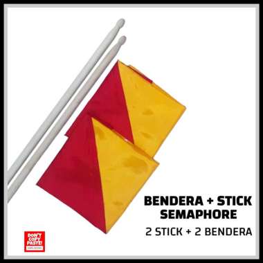 Bendera + Stick Semaphore Pramuka [set] 1 Set Bendera+Stick
