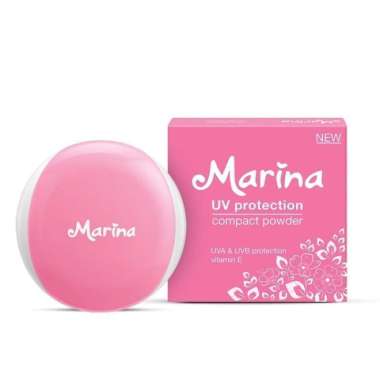 Marina Compact Powder UV Brighten Up12gr Bedak Padat Marina 04 natural