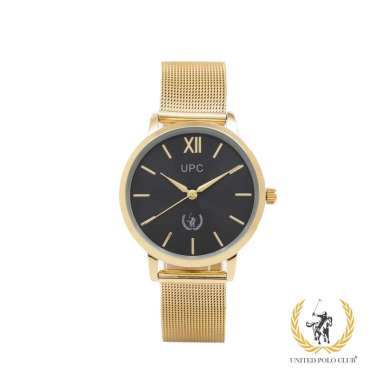 UNITED POLO CLUB Jam Tangan Wanita Mesh Band Original L-106M Unisex Gold - Black