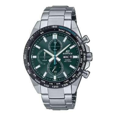 Jam Tangan Pria Casio Edifice EFR-574DB-3A Chronograph Green Dial Stainless Steel Band