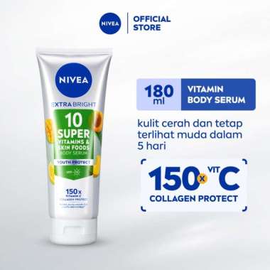 Promo Harga Nivea Extra Bright 10 Super Vitamins & Skin Food Serum 180 ml - Blibli