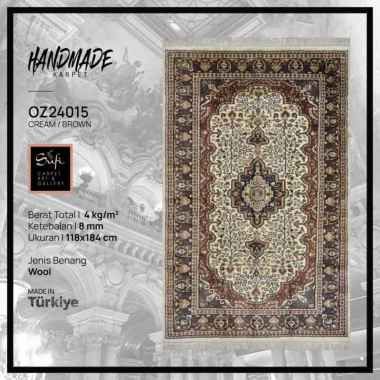 Karpet Handmade Made in Turki Cream Brown 118x184 Cm