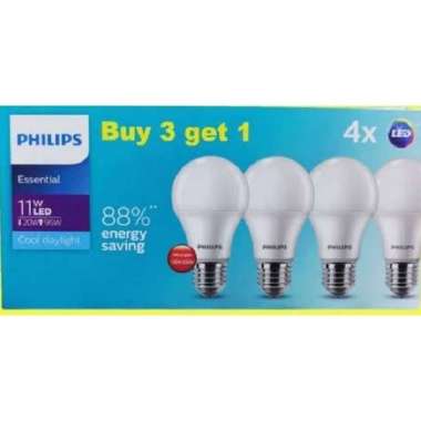 Paket philips essential Led Bulb Lamp 5 / 7 / 9 / 11 watt lampu Murah 11 watt