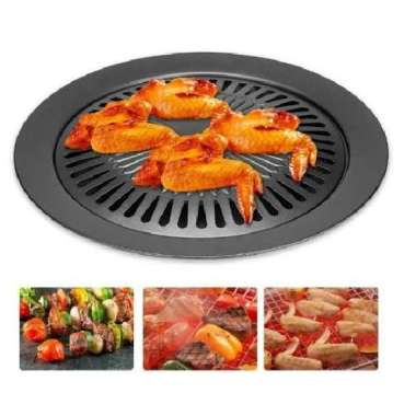 BBQ Grill Pan Bulat | Wajan Teflon | Besi Panggangan BBQ | Besi Bulat