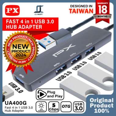 USB Hub USB 3.0 Converter Adaptor Laptop Smartphone 4 in 1 PX UA400G