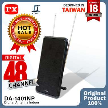 Antena TV Digital Analog Indoor Dinding DVB T2 UHF PX DA-1401NP