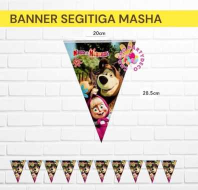 Banner MASHA Segitiga / Bunting Flag Masha And The Bear Masha