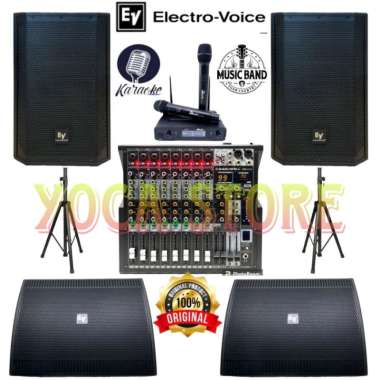 Paket Karaoke EV Live Musik Band 2 Speaker 15 Inch 2 Speaker Monitor