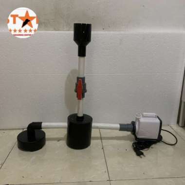 SKIMMER STATIS KOLAM IKAN VACUUM DRAIN PIPA 3/4 inch plus pompa air celup 4000 L/H