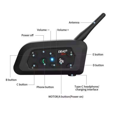Intercom Helm Bluetooth Ejeas V6 Pro+