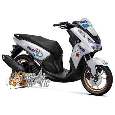 Decal Lexi 155 Full Body Stiker Full Body Motor Yamaha Lexi LX 155 New - Doraemon 1 DOFF Abu-abu