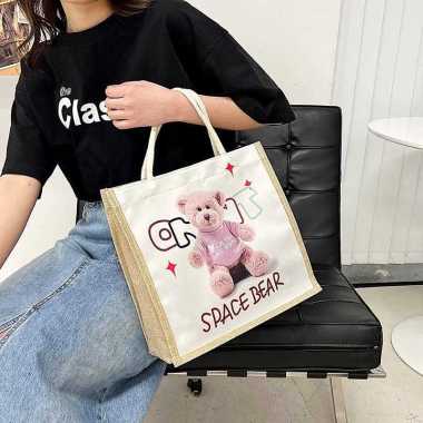 Tas Fashion Tote Bag Linen Cartoon Cute 922-54