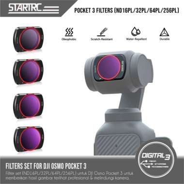 STARTRC Filters SET Magnetic DJI Osmo Pocket 3 Filter ND16PL/32PL/64PL/256PL ND PL