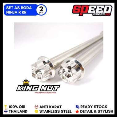 Set As Roda Depan Belakang Ninja R RR Probolt Thailand Stainless King Nut SILVER