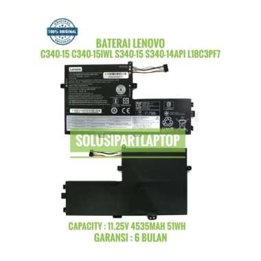 Battery Ideapad C340-15 C340-15IWL S340-15 S340-14API L18C3PF7 ORIGINA