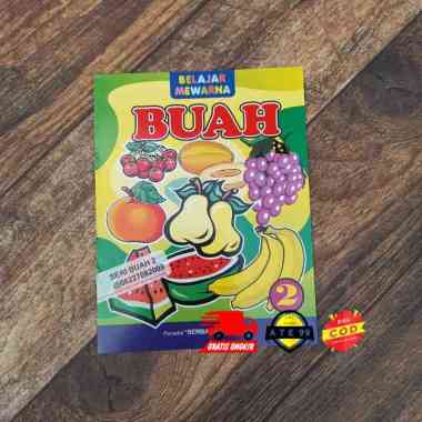 BUKU MEWARNAI TK/Paud/belajar anak/menggambar Seri Buah