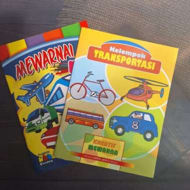 BUKU MEWARNAI TK/Paud/belajar anak/menggambar Transportasi