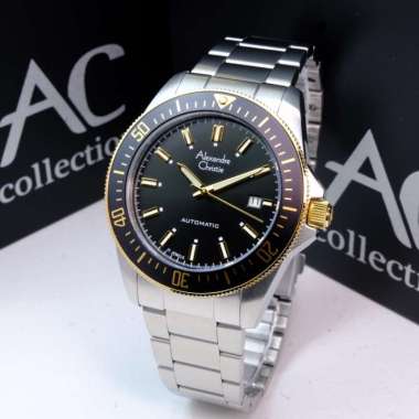Jam Tangan Alexandre Christie AC6676 Automatic Stainless Steel SilvrBlack Gold