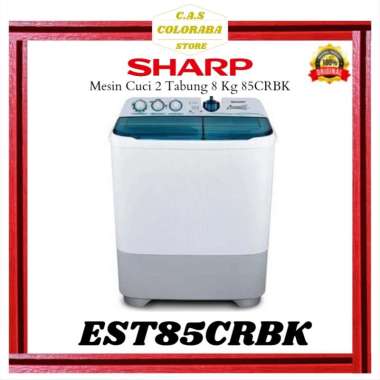MESIN CUCI SHARP EST85CRBK MESIN CUCI 2 TABUNG 8 KG EST85 EST85CR EST-85CR MESIN CUCI TWIN TUB 8 KG