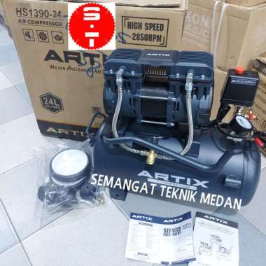 HS1390-24 COMPRESSOR KOMPRESSOR OILESS SILENT ARTIX 1 3/4HP 24 LITER