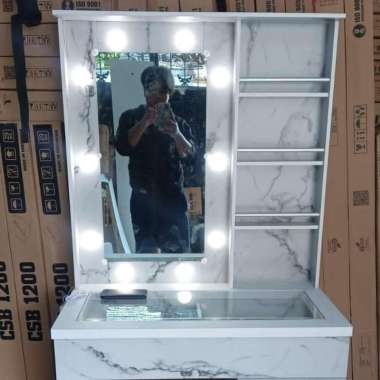 meja rias minimalis modern lampu led