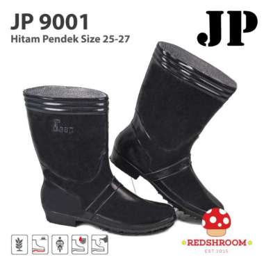 Sepatu Boot Pendek Jeep 9001 Full Black - Sepatu Perkebunan Kebersihan 26
