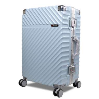 Koper Hardcase Aluminum Polo City No Zipper Size Bagasi 24 Inch - 7001 Blue