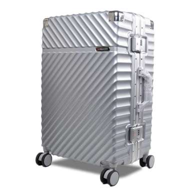 Koper Hardcase Aluminum Polo City No Zipper Size Bagasi 24 Inch - 7001 Silver