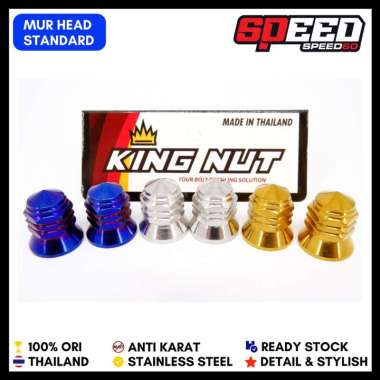 Mur Breket Injakan Kanan Suzuki Satria Hiu 2Tak Mur Probolt Thailand Stainless King Nut Std Mur Head