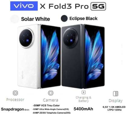 VIVO X FOLD 3 PRO GARANSI RESMI ORIGINAL, BISA KREDIVO / PAYLATER HITAM