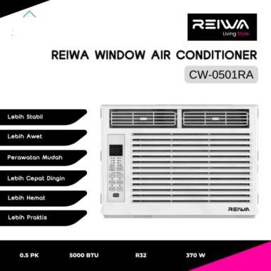 REIWA AC Window CW-0501RA 1/2 PK 370 WATT - AC 0,5 PK-Garansi Resmi