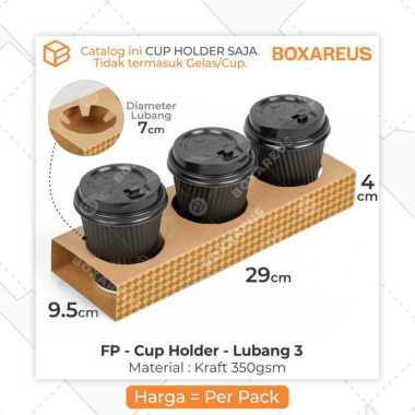 Take Away Tray Gelas Cup Holder Tatakan Minuman | FP Cup Holder - Lubang 3 Lubang 3