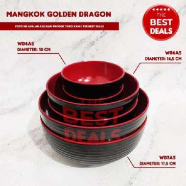 Mangkok Jumbo Besar Lebar Saji Nasi Mie Ramen Jepang Golden Dragon 7"