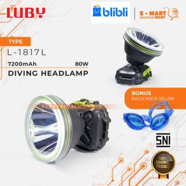 LUBY Senter Kepala Selam 80 Watt 80W L-1817L Diving Headlamp L-1817K
