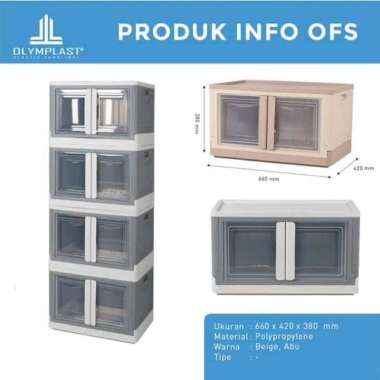 Olymplast Container Box Plastik Lemari Susun OFS Cream