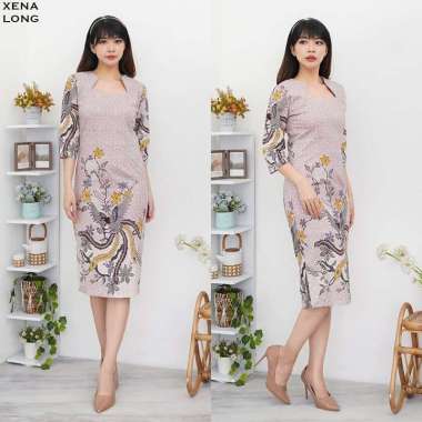 Evercloth Xena Long Dress Wanita Batik Lengan Panjang Couple Modern Dress XL
